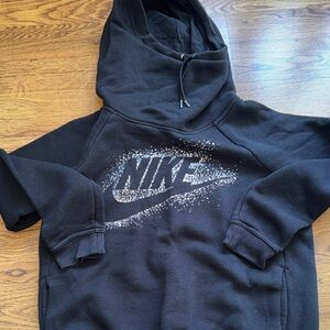 Nike Black Hoodie with White Speckled Logo